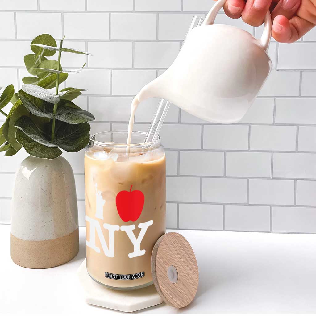 I Love NY Glass Can New York Lover Travel Gift TS10 Print Your Wear