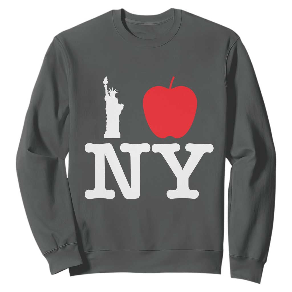 I Love NY Sweatshirt New York Lover Travel Gift TS10 Dark Heather Print Your Wear