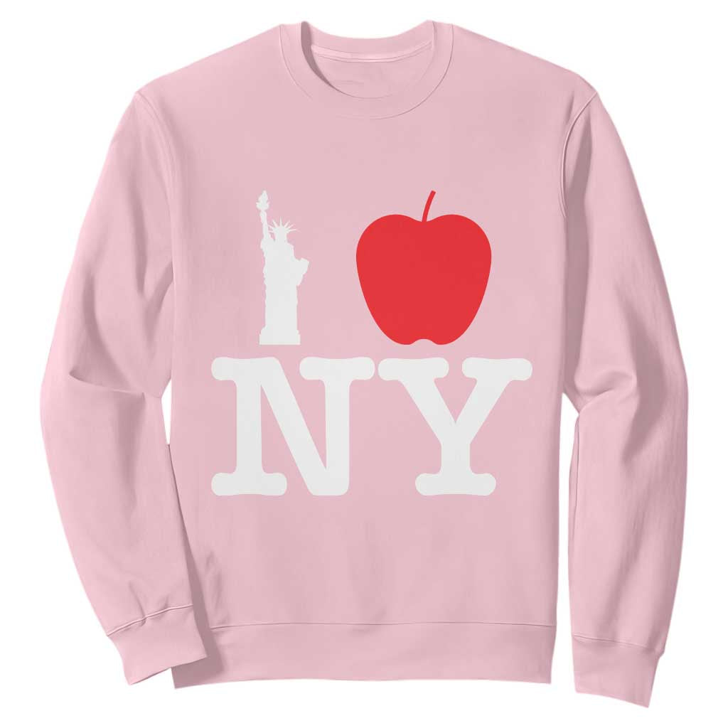 I Love NY Sweatshirt New York Lover Travel Gift TS10 Light Pink Print Your Wear