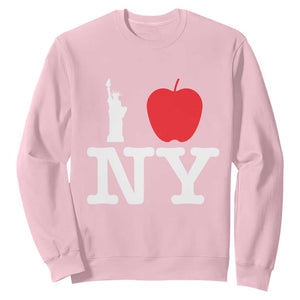 I Love NY Sweatshirt New York Lover Travel Gift TS10 Light Pink Print Your Wear