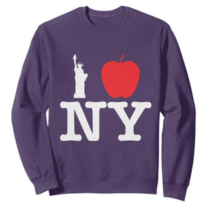 I Love NY Sweatshirt New York Lover Travel Gift TS10 Purple Print Your Wear