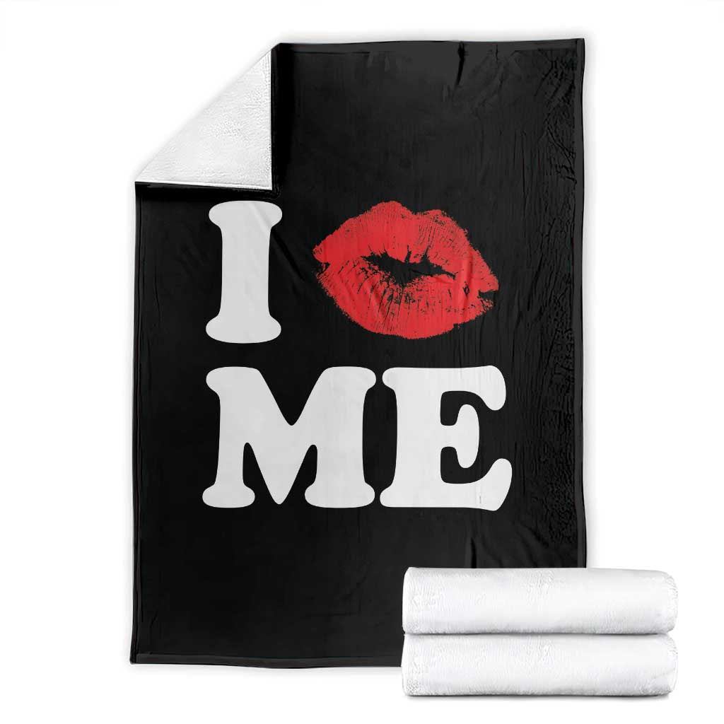 I Love ME Throw Blanket Sexy Lips Red Lipstick Kiss Self Love TS10 Black Print Your Wear