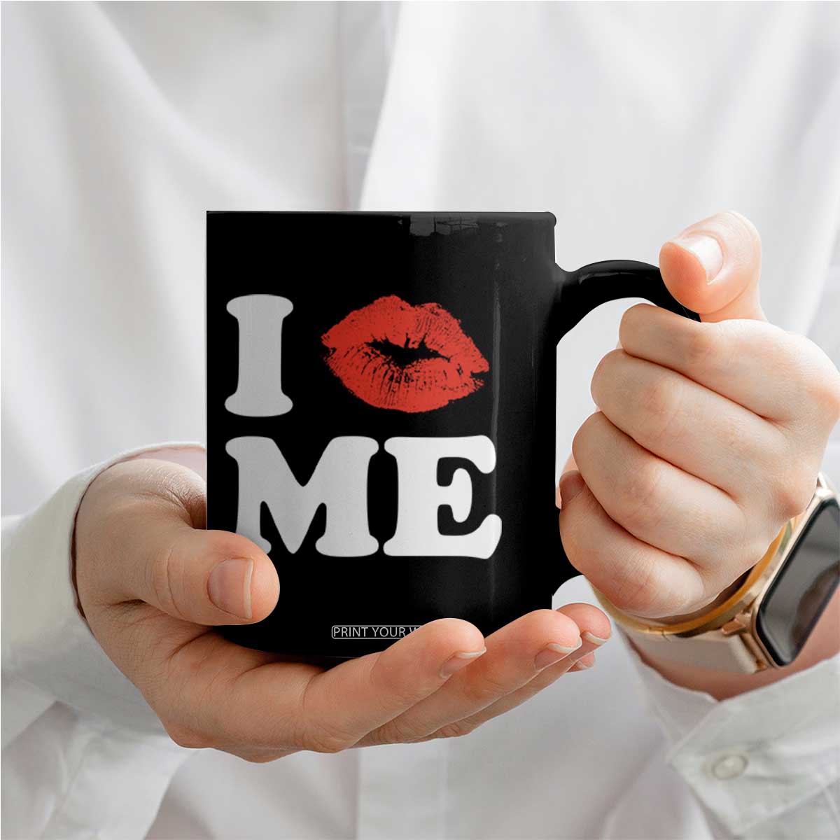 I Love ME Coffee Mug Sexy Lips Red Lipstick Kiss Self Love TS10 Print Your Wear