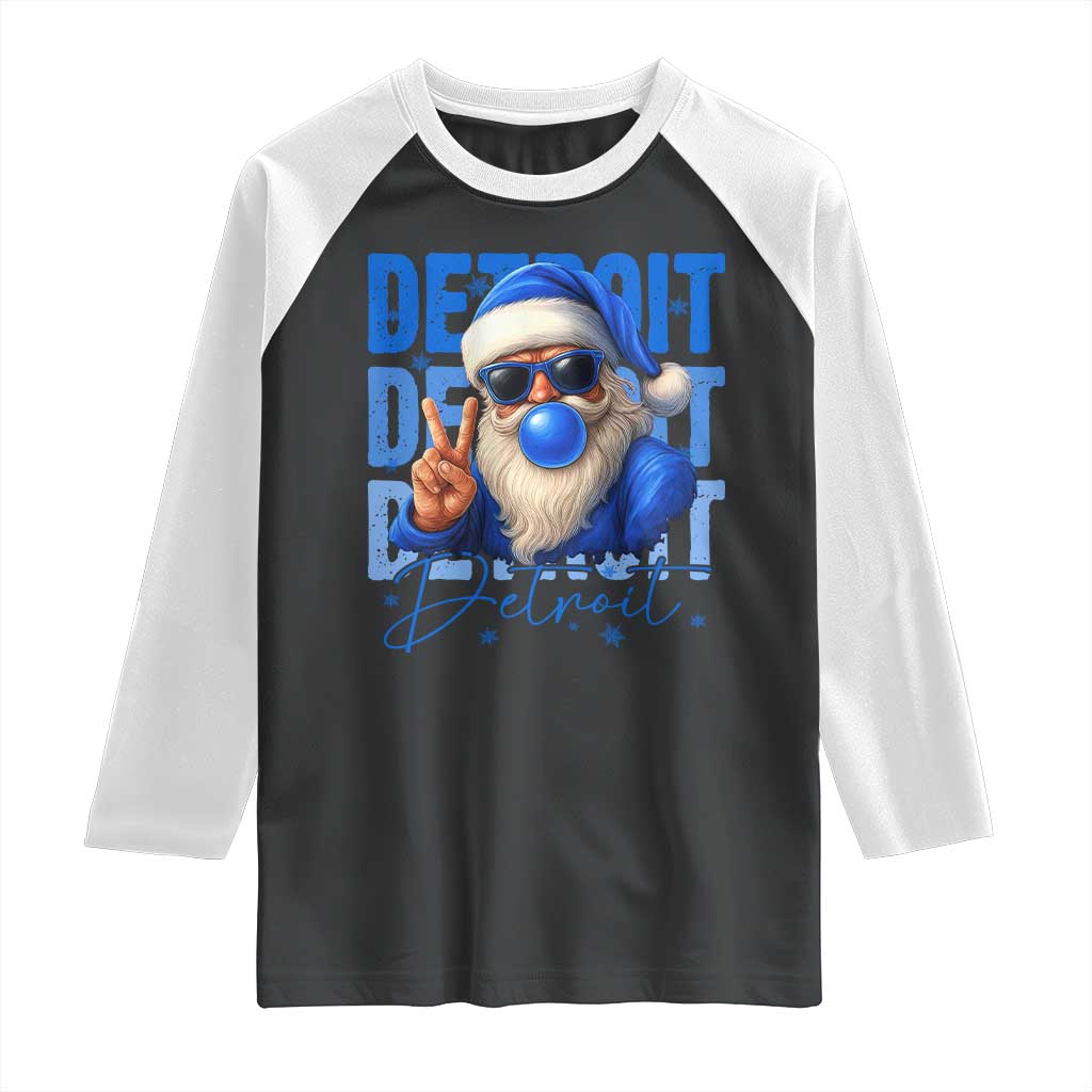 LF Football Christmas Raglan Shirt Santa Retro Sports Fan Game Day TS10 Black White Print Your Wear