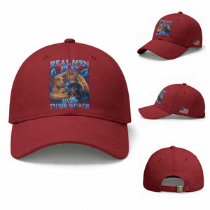 Funny Dachshund Dog Dad Baseball Cap Real Men Play With Their Wiener Funny Offensive TS10 Baseball Cap Universal Fit Cherry Red Print Your Wear