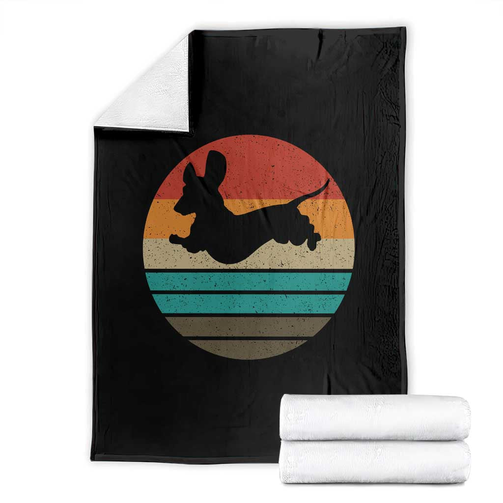 Vintage Dachshund Throw Blanket 60s 70s Retro Grunge Weiner Dog Love TS10 Black Print Your Wear