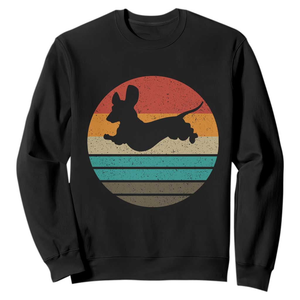 Vintage Dachshund Sweatshirt 60s 70s Retro Grunge Weiner Dog Love TS10 Black Print Your Wear