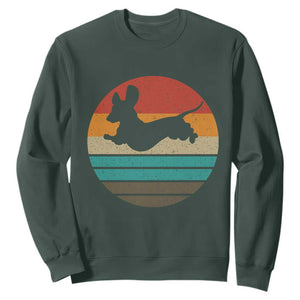 Vintage Dachshund Sweatshirt 60s 70s Retro Grunge Weiner Dog Love TS10 Dark Forest Green Print Your Wear