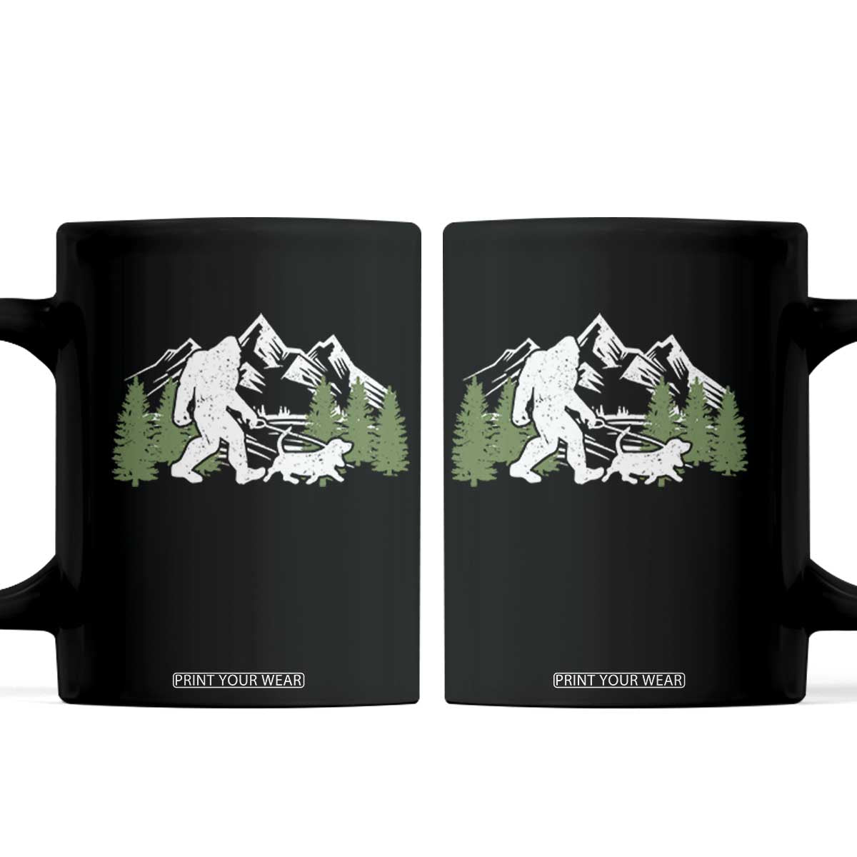 Bigfoot Walking Dachshund Coffee Mug Funny Wiener Dog Gift Sasquatch TS10 Black Print Your Wear
