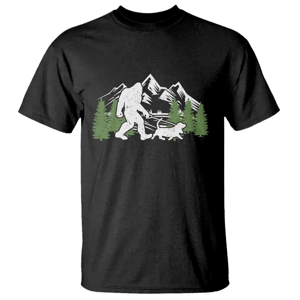Bigfoot Walking Dachshund T Shirt Funny Wiener Dog Gift Sasquatch TS10 Black Print Your Wear