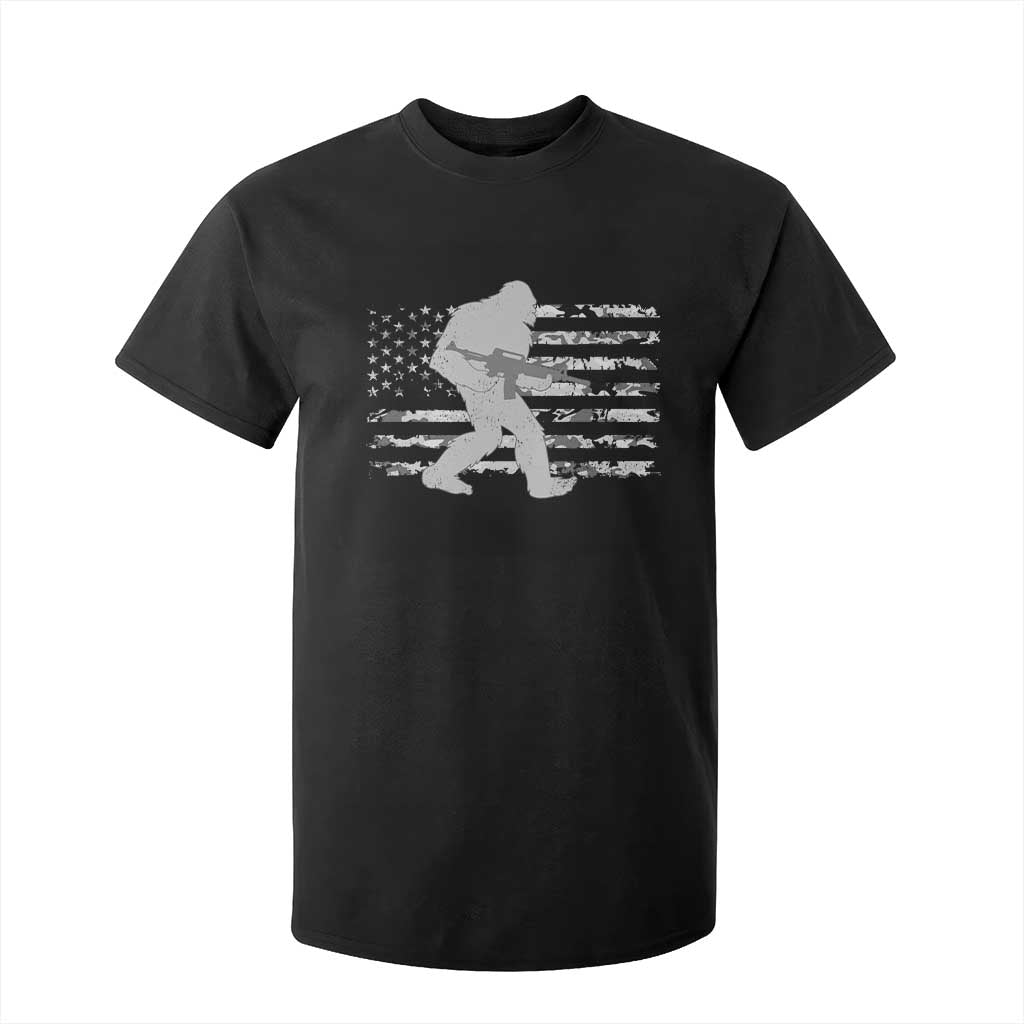 Bigfoot Gun Owner T Shirt For Kid Camo US American Flag Sasquatch Rifle TS10 Black Print Your Wear