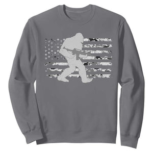 Bigfoot Gun Owner Sweatshirt Camo US American Flag Sasquatch Rifle TS10 Charcoal Print Your Wear