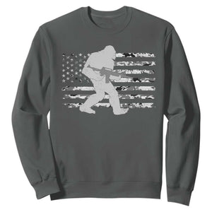 Bigfoot Gun Owner Sweatshirt Camo US American Flag Sasquatch Rifle TS10 Dark Heather Print Your Wear