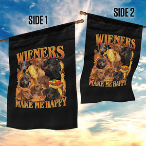 Funny Wiener Dog Garden Flag Vintage Bootleg Gift For Dachshund Lover TS10 Print Your Wear