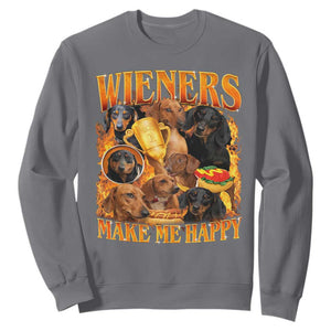 Funny Wiener Dog Sweatshirt Vintage Bootleg Gift For Dachshund Lover TS10 Charcoal Print Your Wear
