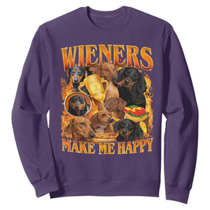 Funny Wiener Dog Sweatshirt Vintage Bootleg Gift For Dachshund Lover TS10 Purple Print Your Wear