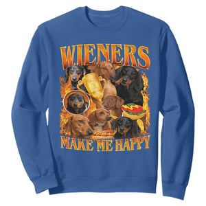 Funny Wiener Dog Sweatshirt Vintage Bootleg Gift For Dachshund Lover TS10 Royal Blue Print Your Wear