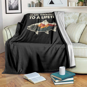 Funny Fishing Meme Throw Blanket Vintage Buy A Man Eat Fish Inappropriate TS10 Print Your Wear