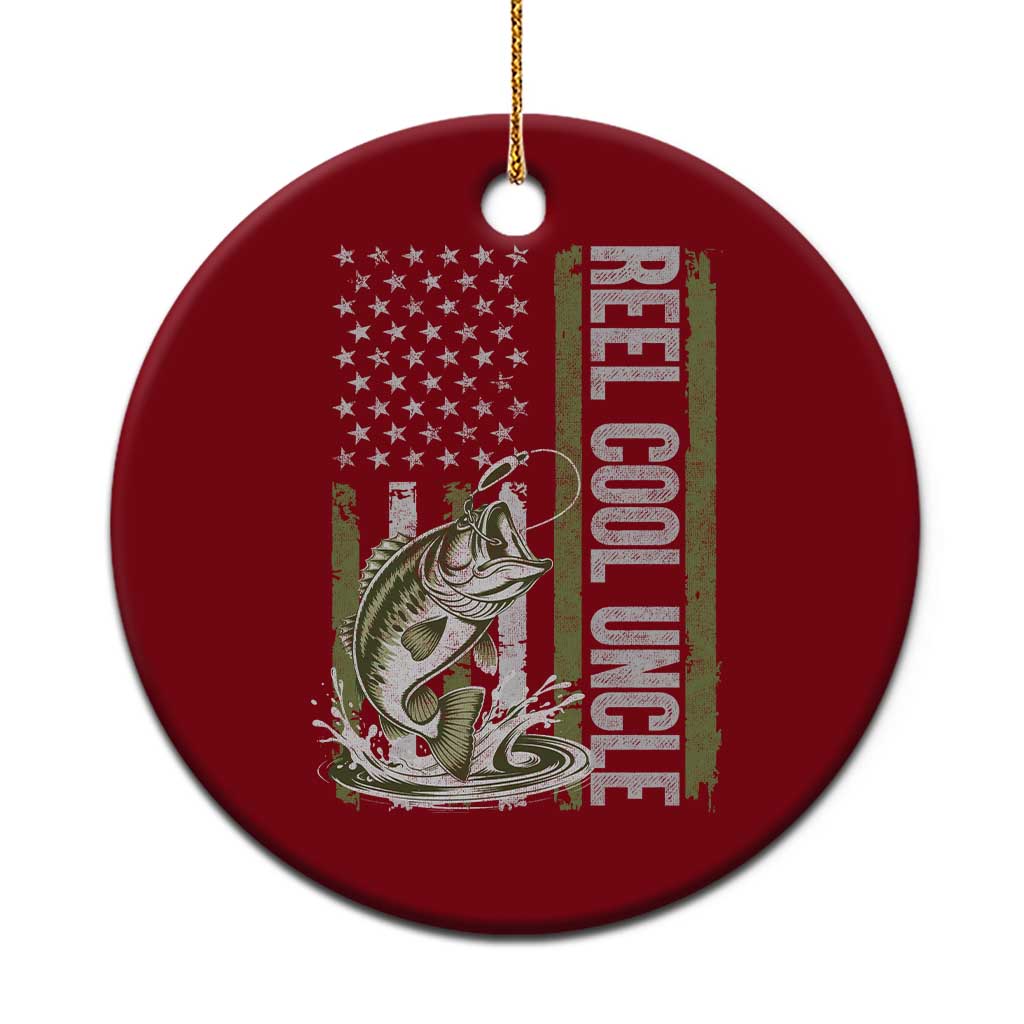 Uncle Fishing Ceramic Ornament Reel Cool Uncle Fisherman US Flag TS10 1pc Red Print Your Wear