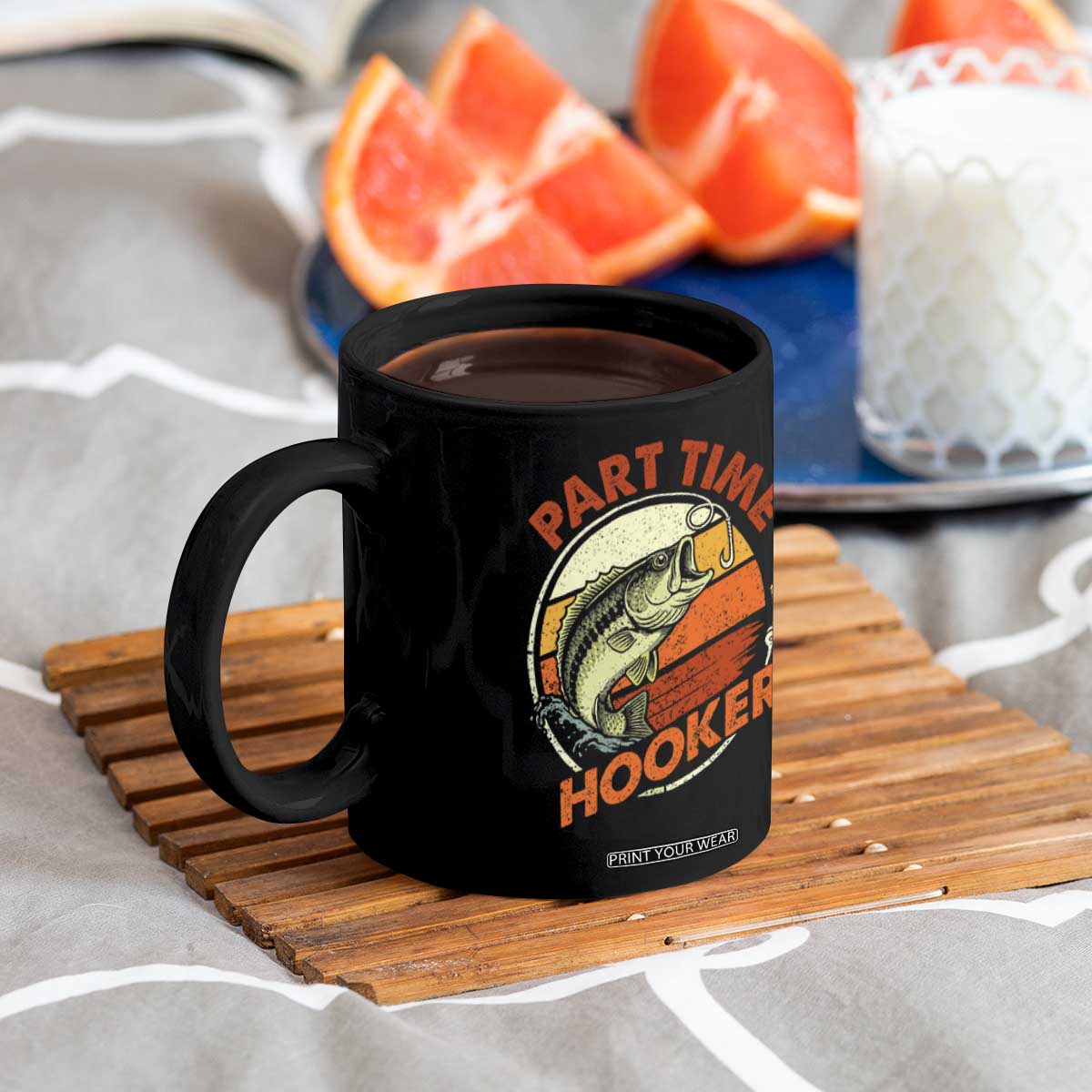 Part Time Hooker Coffee Mug Retro Funny Fishing TS10 Print Your Wear