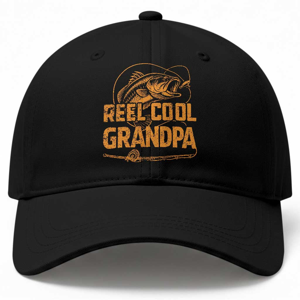 Reel Cool Grandpa Baseball Cap Funny Fishing Fisherman Fathers Day TS10 Print Your Wear