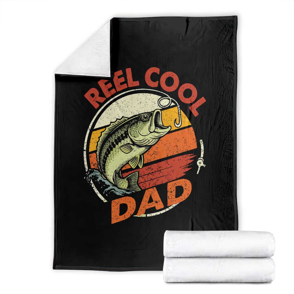 Reel Cool Dad Throw Blanket Funny Fathers Day Fishing Lover Fisherman TS10 Black Print Your Wear