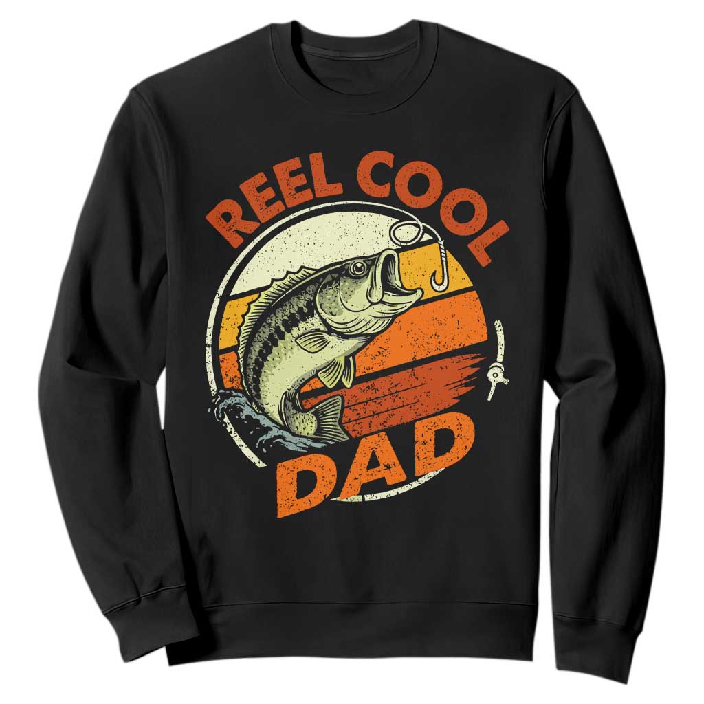 Reel Cool Dad Sweatshirt Funny Fathers Day Fishing Lover Fisherman TS10 Black Print Your Wear
