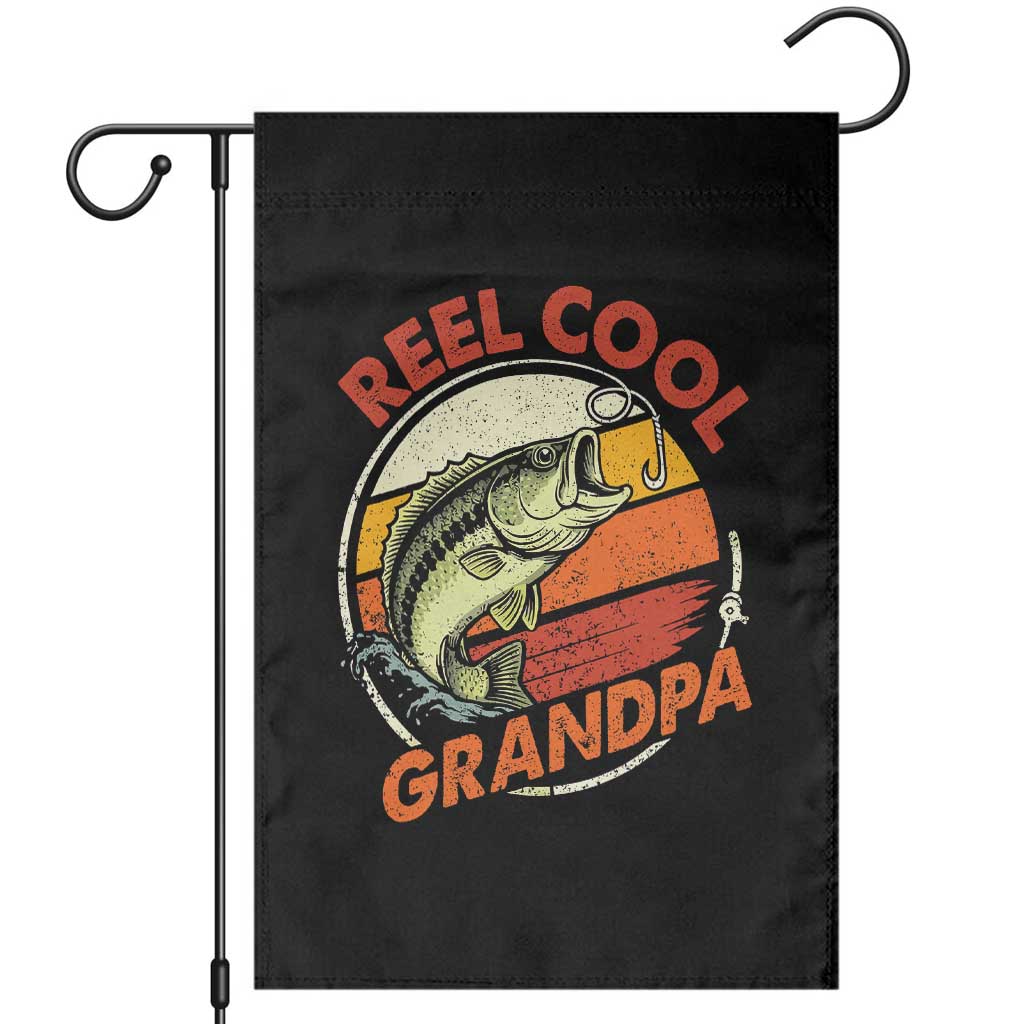 Reel Cool Grandpa Garden Flag Funny Fathers Day Dada Fishing Lover Fisherman TS10 Black Print Your Wear