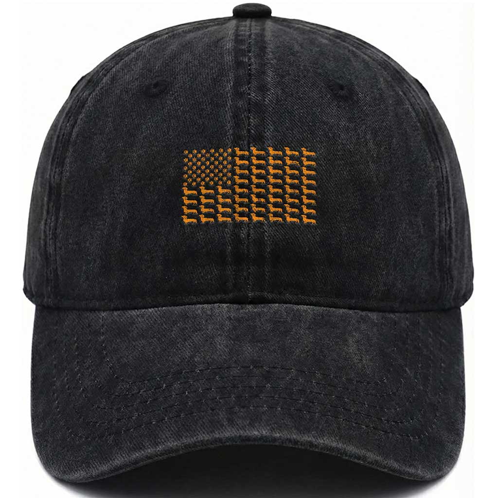 Vintage Dachshund Dad American Flag Washed Cotton Baseball Cap Weiner Dog Fathers Day Gifts For Dog Lovers Dad TS10 Washed Cap Universal Fit Black Print Your Wear