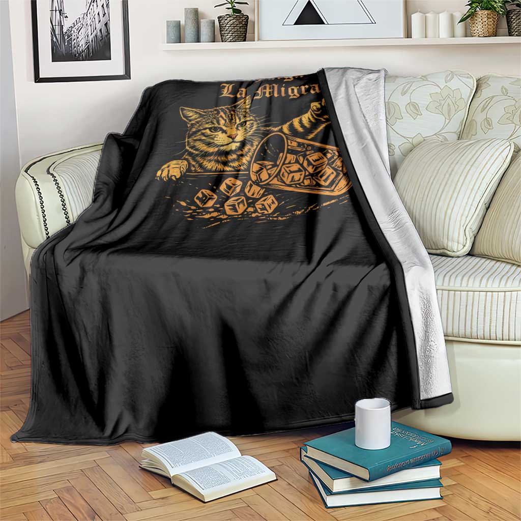 Chinga La Migra Throw Blanket Retro Protest Subtle FDT Cat Meme TS10 Print Your Wear