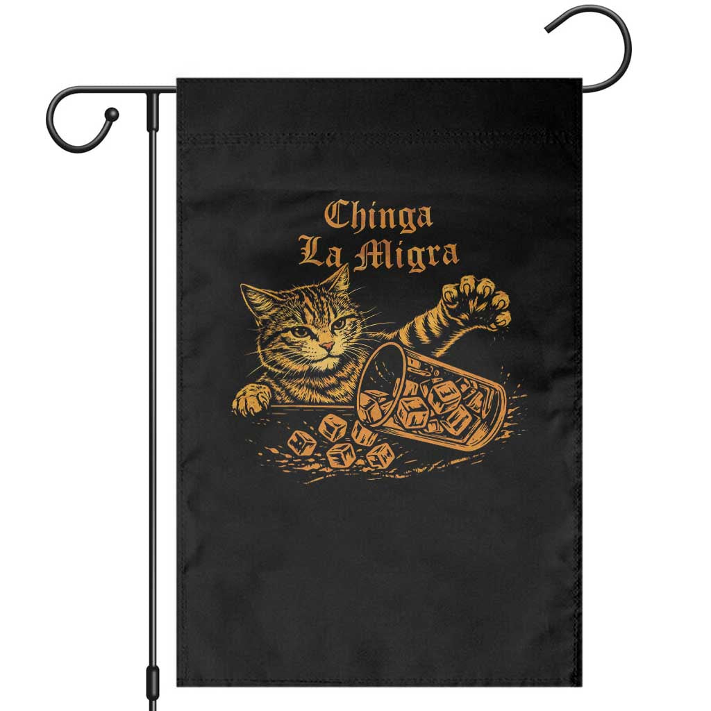 Chinga La Migra Garden Flag Retro Protest Subtle FDT Cat Meme TS10 Black Print Your Wear