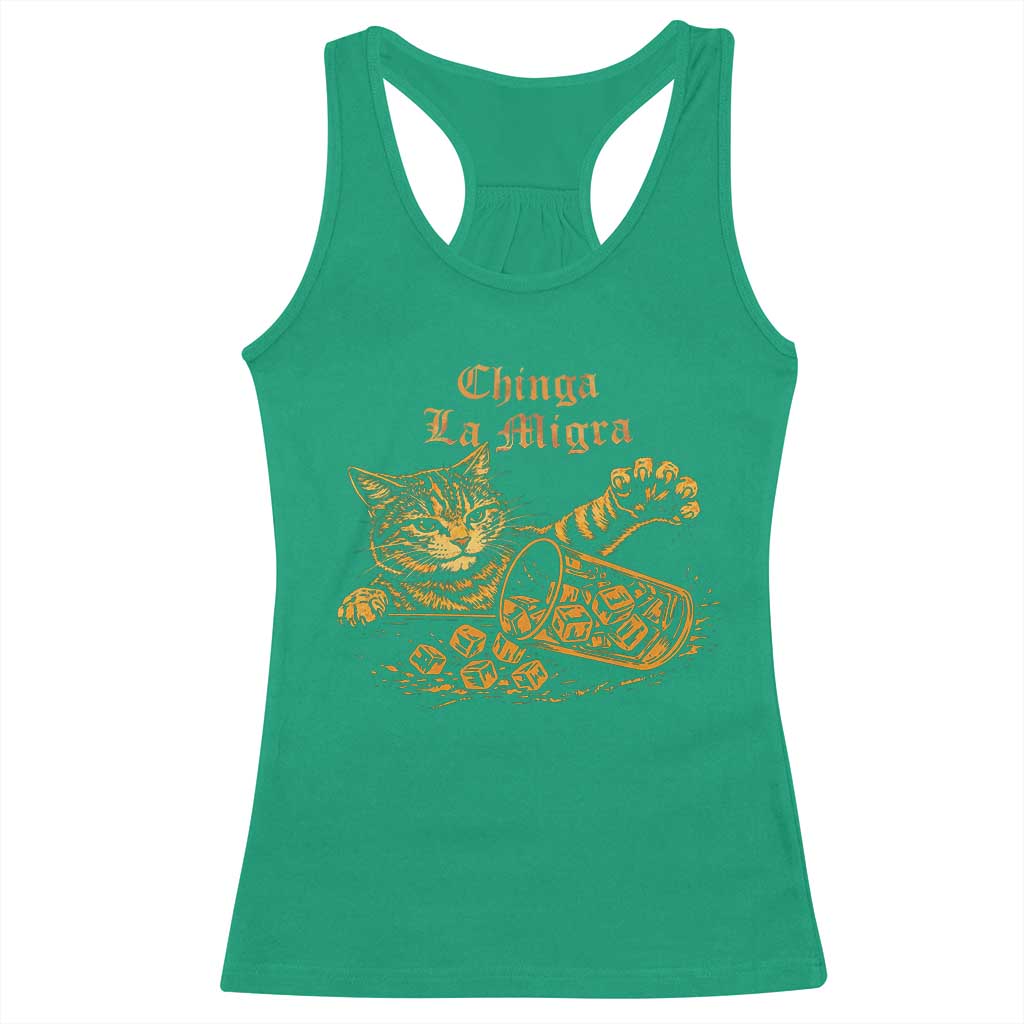 Chinga La Migra Racerback Tank Top Retro Protest Subtle FDT Cat Meme TS10 Irish Green Print Your Wear