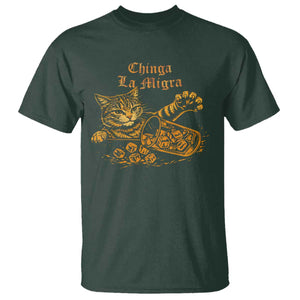 Chinga La Migra T Shirt Retro Protest Subtle FDT Cat Meme TS10 Dark Forest Green Print Your Wear