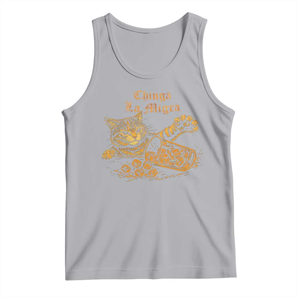 Chinga La Migra Tank Top Retro Protest Subtle FDT Cat Meme TS10 Athletic Heather Print Your Wear