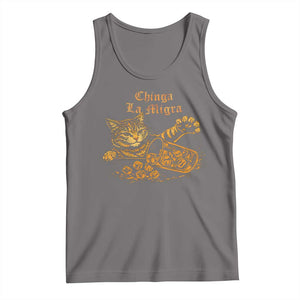 Chinga La Migra Tank Top Retro Protest Subtle FDT Cat Meme TS10 Deep Heather Print Your Wear