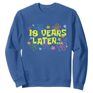 18 Years Later 18th Birthday Sweatshirt Eighteen Party Funny Meme TS10 Royal Blue Print Your Wear