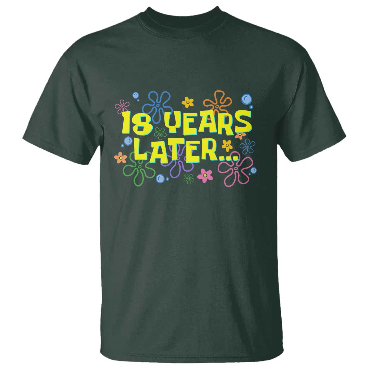 18 Years Later 18th Birthday T Shirt Eighteen Party Funny Meme TS10 Dark Forest Green Print Your Wear
