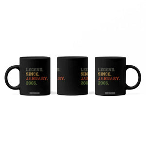 21st Birthday Gifts Coffee Mug Retro 21 Years Old Legend Since January 2005 TS10 Print Your Wear