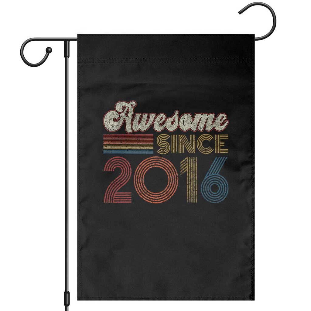 Awesome Since 2016 Garden Flag 10yr Bday Son Boy Funny 10th 10 Year Old Birthday TS10 Black Print Your Wear