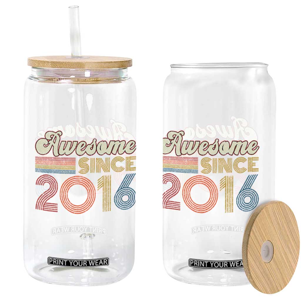 Awesome Since 2016 Glass Can 10yr Bday Son Boy Funny 10th 10 Year Old Birthday TS10 Print Your Wear