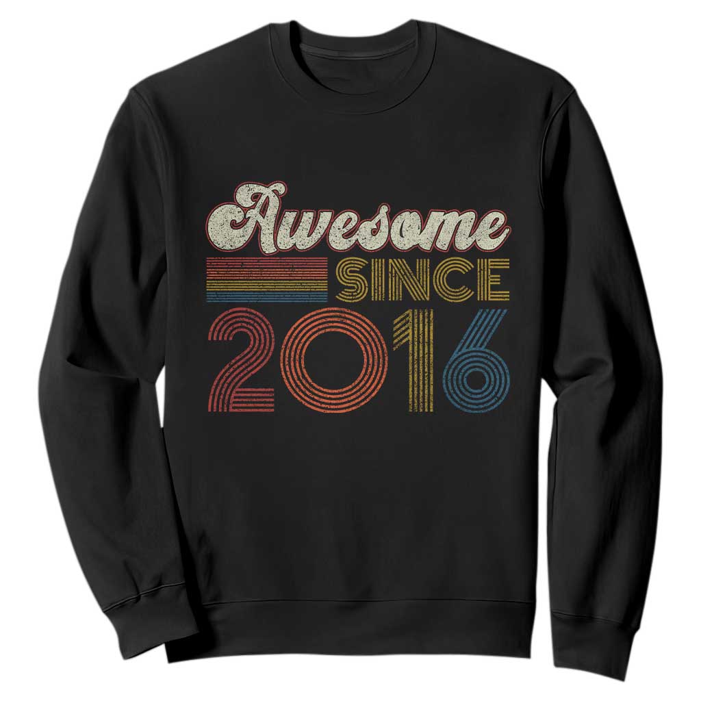 Awesome Since 2016 Sweatshirt 10yr Bday Son Boy Funny 10th 10 Year Old Birthday TS10 Black Print Your Wear