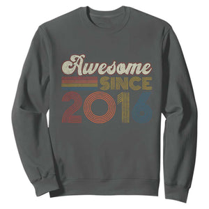 Awesome Since 2016 Sweatshirt 10yr Bday Son Boy Funny 10th 10 Year Old Birthday TS10 Dark Heather Print Your Wear