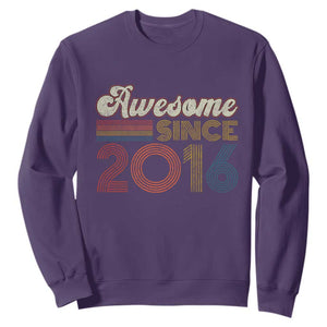 Awesome Since 2016 Sweatshirt 10yr Bday Son Boy Funny 10th 10 Year Old Birthday TS10 Purple Print Your Wear