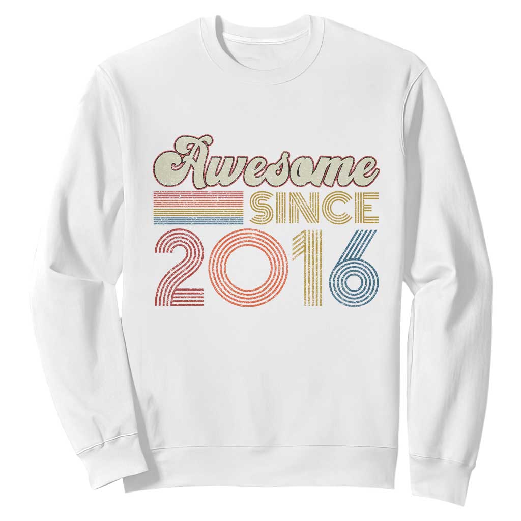 Awesome Since 2016 Sweatshirt 10yr Bday Son Boy Funny 10th 10 Year Old Birthday TS10 White Print Your Wear
