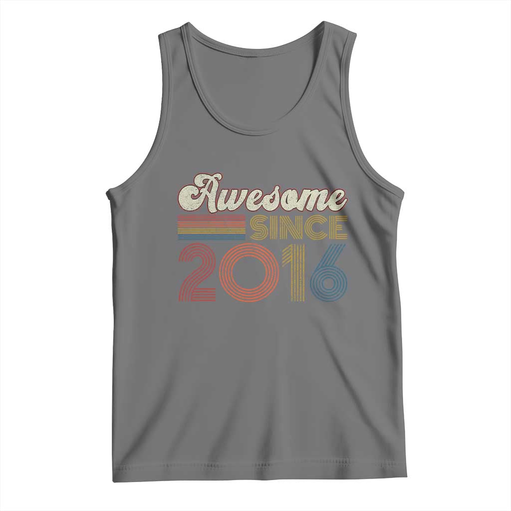 Awesome Since 2016 Tank Top 10yr Bday Son Boy Funny 10th 10 Year Old Birthday TS10 Black Heather Print Your Wear