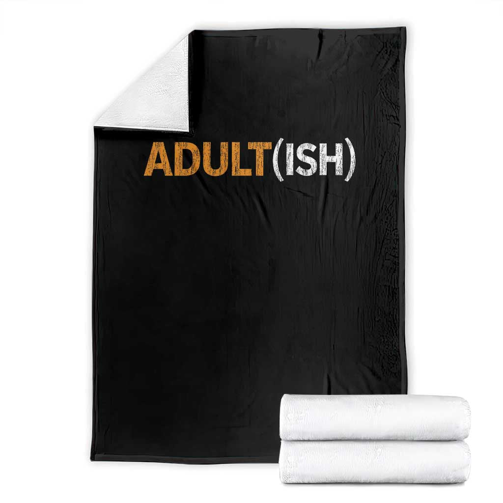 Happy 18th Birthday Throw Blanket Funny Adultish 18 Year Old Bday Gifts TS10 Black Print Your Wear