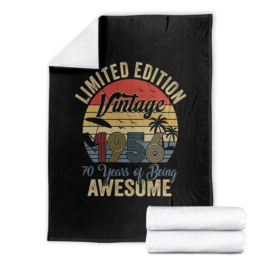 Funny 70th Birthday Throw Blanket Vintage 1956 Limited Edition 50 Year Old Bday Gifts TS10 Black Print Your Wear