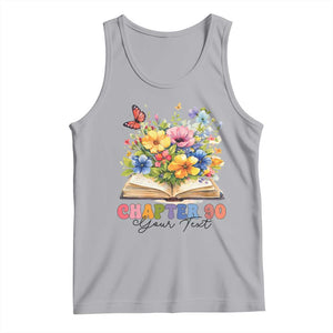 Personalized 90th Birthday Gift For Women Tank Top Custom Name Chapter 90 Flowers Book TS10 Athletic Heather Print Your Wear
