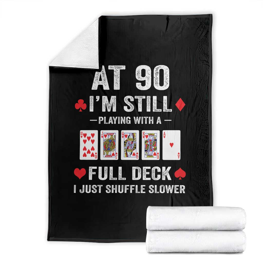 Funny 90th Birthday Throw Blanket Funny 90 Year Old Cards TS10 Black Print Your Wear