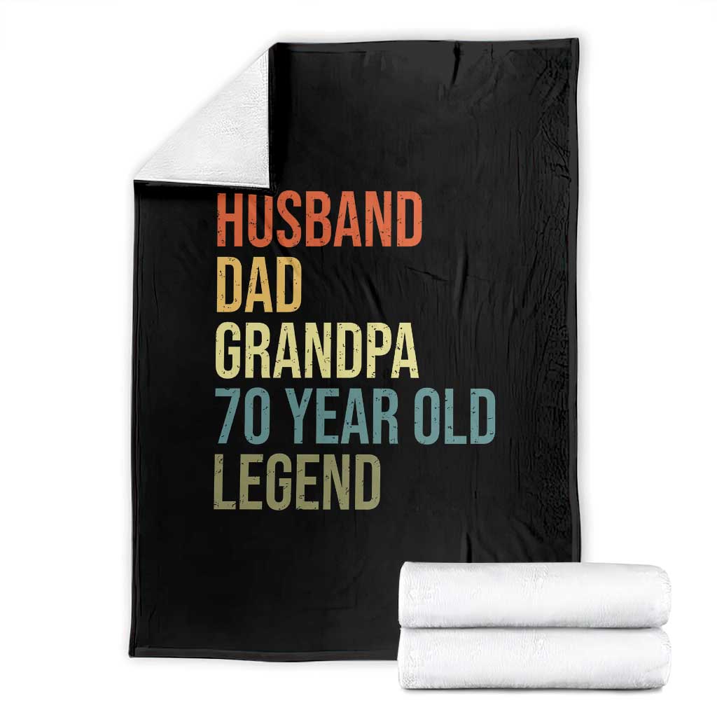 70th Birthday Throw Blanket Husband Dad Grandpa 70 Year Old Legend TS10 Black Print Your Wear